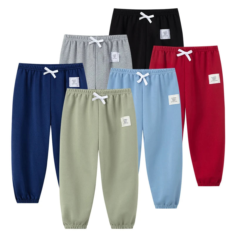 1/3/6 Pcs Children's Solid Color Drawstring Strap Shorts Boy Casual Fashion Pants Girl Joker Comfortable Elastic Waist Pants
