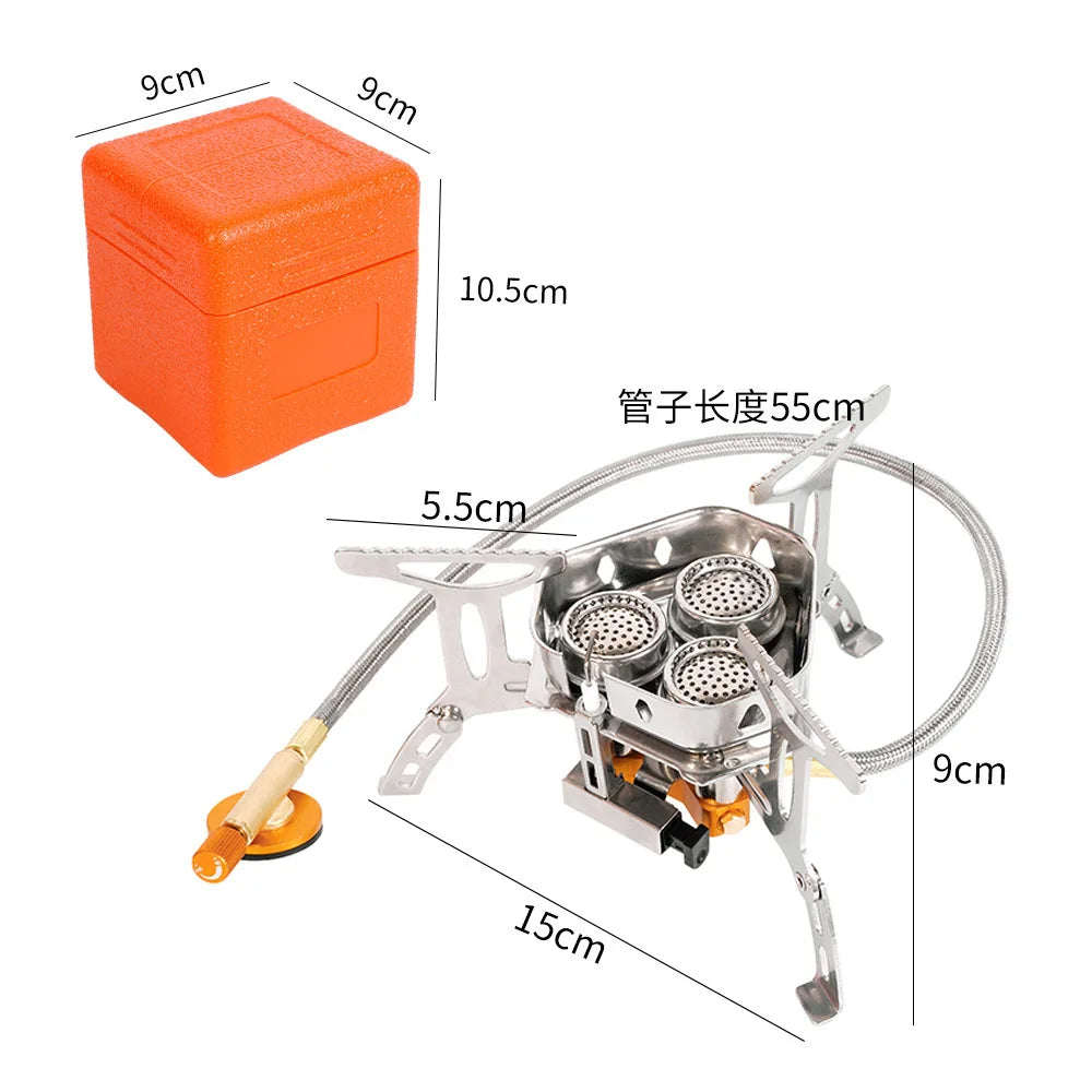 TARKA-estufa de Gas de 3 cabezales, quemadores de acampada turística, horno plegable para mochilero, 5800W, senderismo al aire libre, Picnic, barbacoa, equipo de cocina