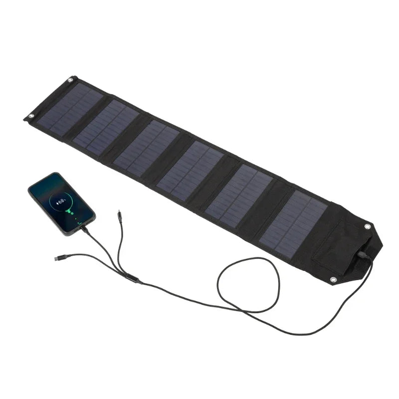 Panel Solar plegable de 60W, 80W, 100W, 5V, USB, bolsa plegable portátil, cargador de batería para teléfono, Camping al aire libre, Banco de energía impermeable