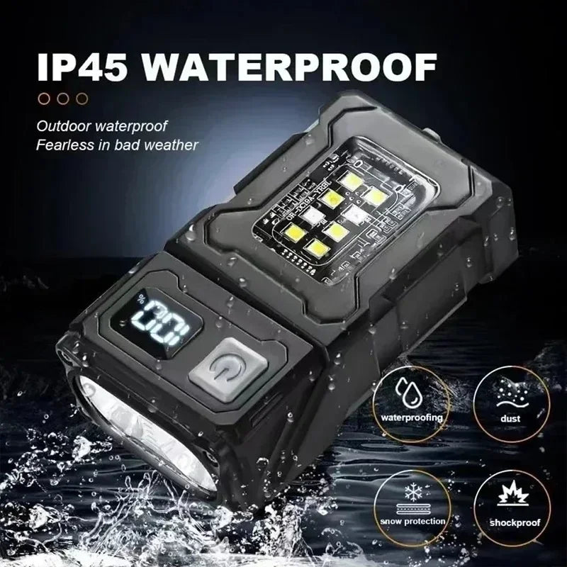Luz de trabajo al aire libre Mini imán portátil LED USB recargable luz de Camping con mochila correa Clip herramientas de senderismo