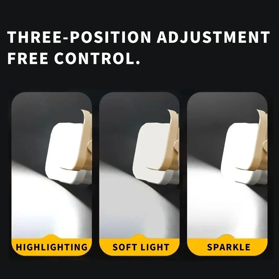 Mini luz portátil para acampar, lámpara recargable por USB, ABS, linterna de emergencia para exteriores, luz nocturna, 3 modos de iluminación, linterna para senderismo