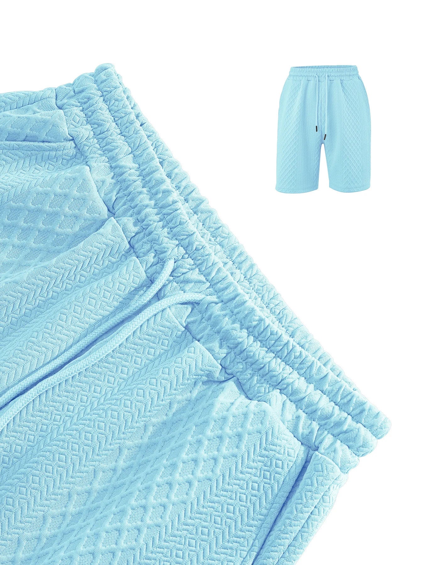 NOVEDAD DE VERANO 20225, Polo deportivo informal para hombre con solapa, camisa y pantalones cortos de manga corta para hombre, traje con textura Jacquard