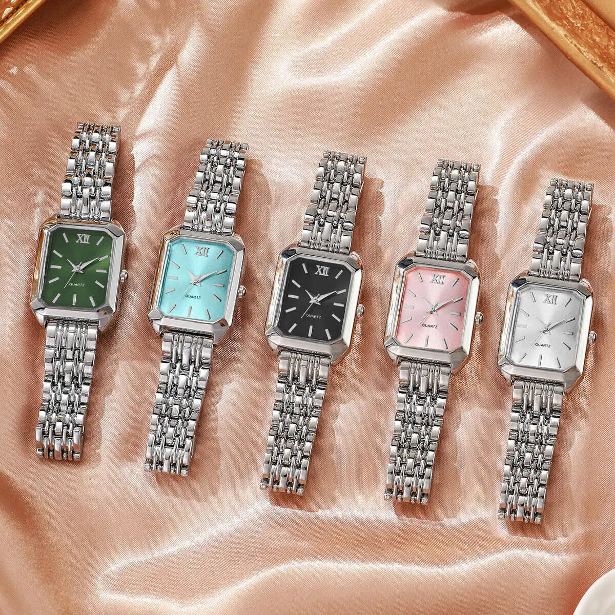 Reloj de cuarzo rectangular a la moda para Mujer, relojes de pulsera analógicos de lujo, Reloj de Mujer para niñas, Reloj de regalo (sin caja)