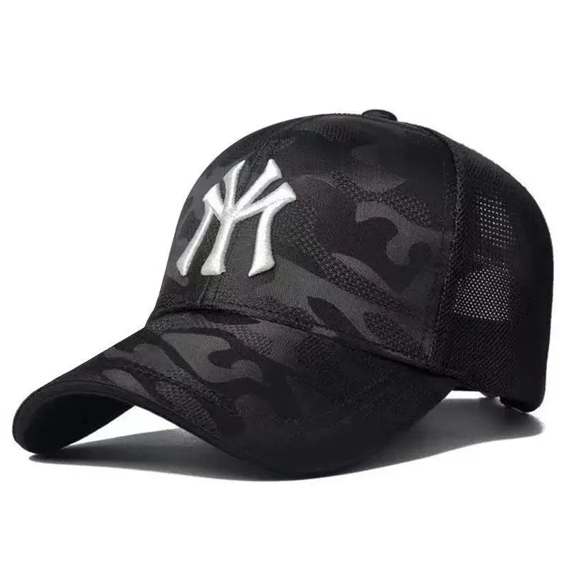 Sombreros de béisbol de camuflaje con bordado de letras a la moda, sombreros casuales ajustables para exteriores para primavera y otoño, sombrero protector solar
