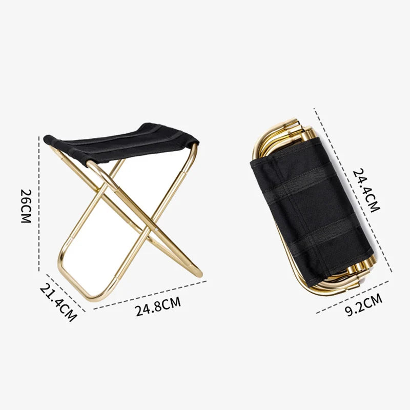 Silla de viaje al aire libre, taburete plegable portátil para acampar, Picnic, taburete plegable para pies, pesca, senderismo, playa, silla ultraligera, herramientas