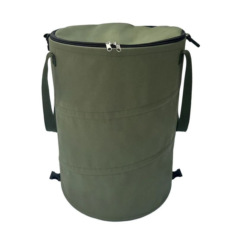 Cubo de basura para acampar, cubo de almacenamiento Circular emergente, cubo de reciclaje plegable de lona, bolsa de basura para jardín y patio al aire libre