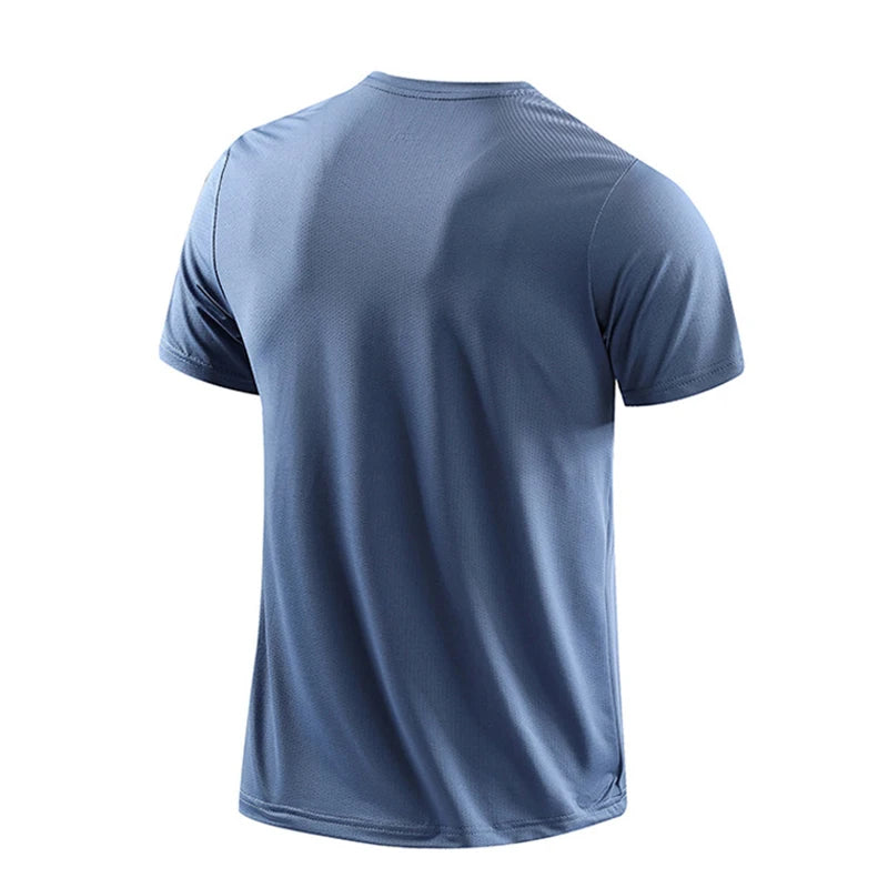 CHRLCK-camisetas de secado rápido para correr para hombre, camisetas transpirables para senderismo y pesca, Camisa corta para deportes al aire libre de elasticidad suave, verano