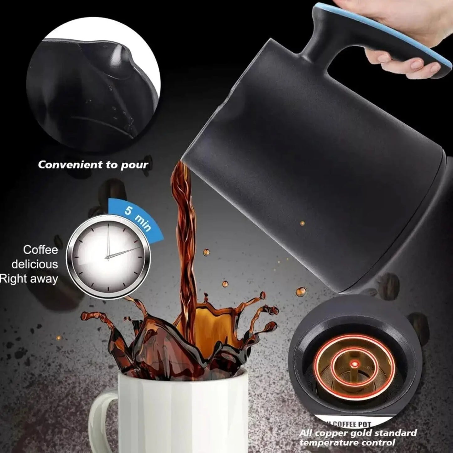 Cafetera turca árabe griega, máquina eléctrica de 110v, enchufe estadounidense, 100% sin BPA, capacidad de elaboración de 1-4 tazas con Cook Sense Tec