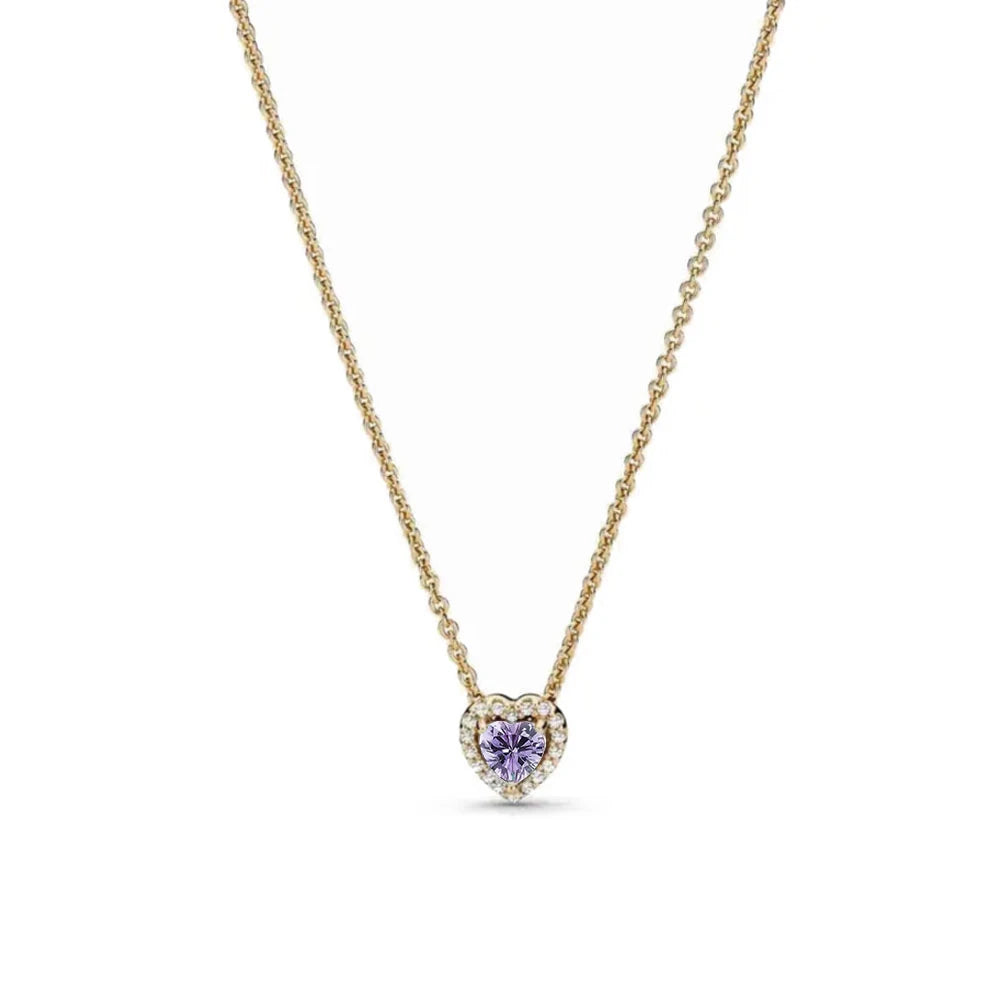 Nuevo original Plata de Ley 925 chapada brillante en forma de corazón collar pulsera mujer regalo de cumpleaños del Día de San Valentín joyería DIY