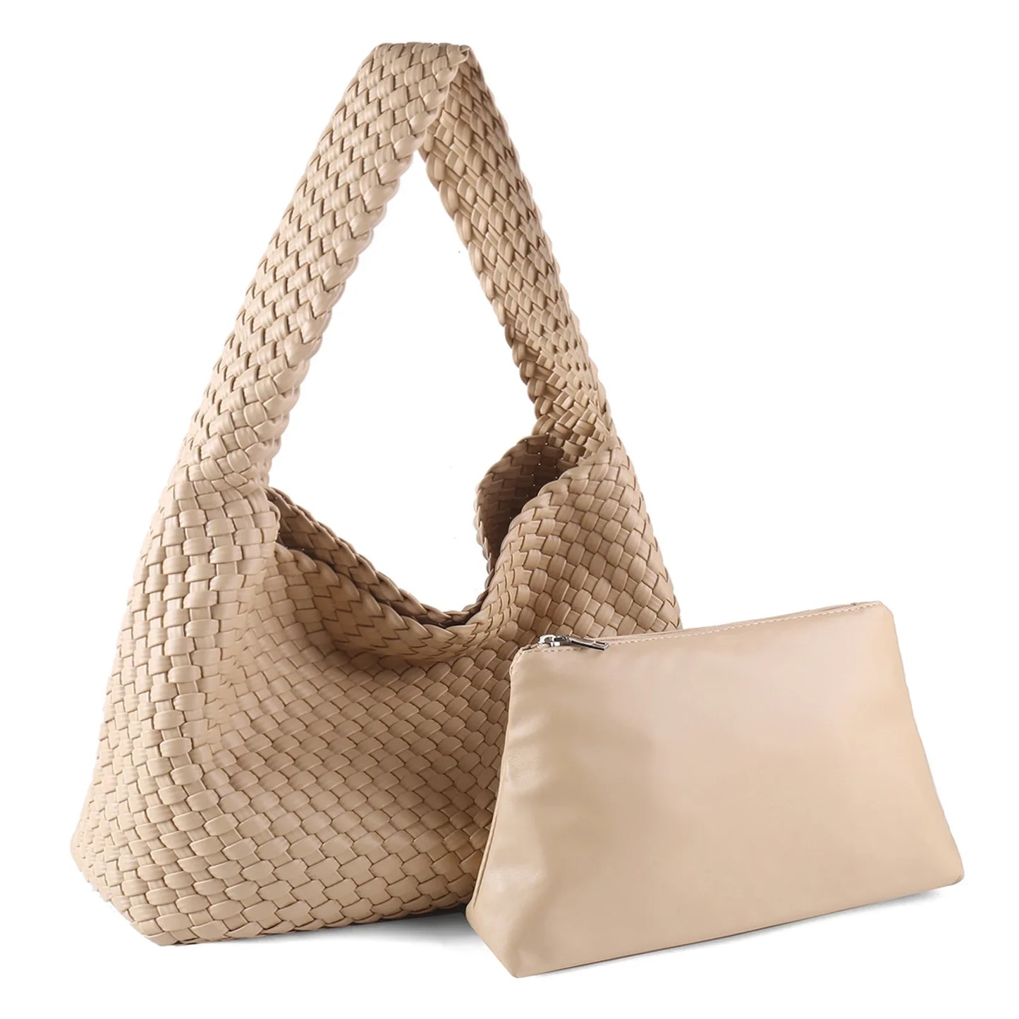 ZR DIARY-Bolso tejido de lujo para mujer, bolsa de mano de gran capacidad de cuero PU, informal, a la moda, con textura suave, BZ618
