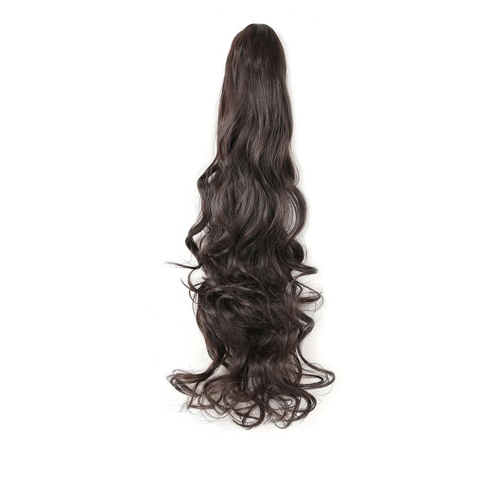 Extensión de cola de caballo, pinza sintética en postizo, extensiones de cabello de cola de caballo onduladas y rizadas, peluca larga de cola de caballo para mujer