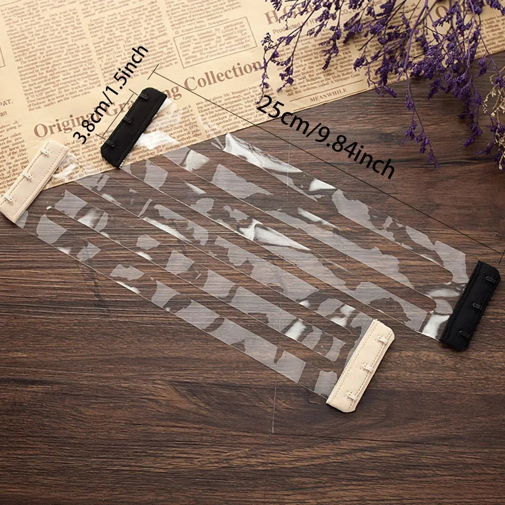 Tirantes de sujetador transparentes antideslizantes con 3 hebillas para mujer, correa de sujetador transparente Invisible, extensor de sujetador elástico sin espalda, correa de hombro ajustable