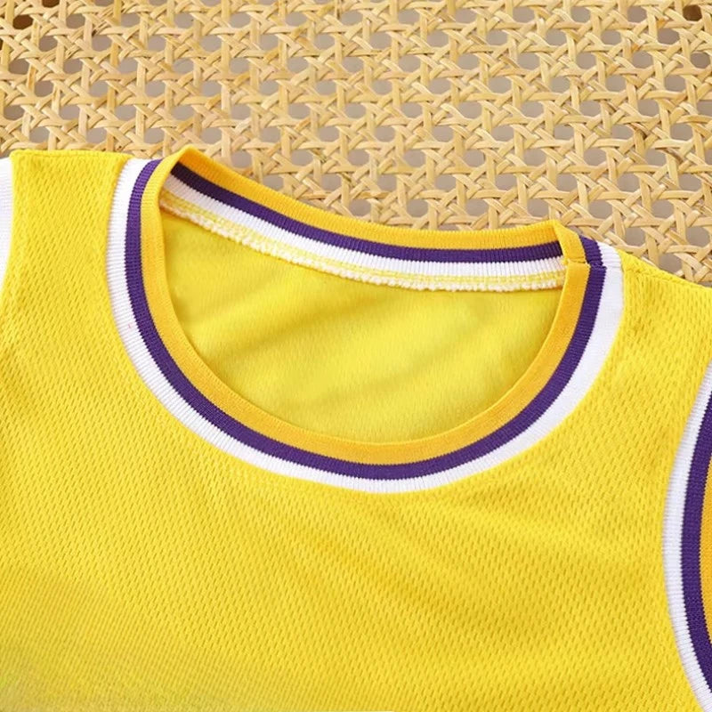 Conjunto de traje de pelota deportiva para niños, traje sin mangas para niños, traje de baloncesto para bebé, chaleco, pantalones cortos, traje de rendimiento, traje deportivo de secado rápido