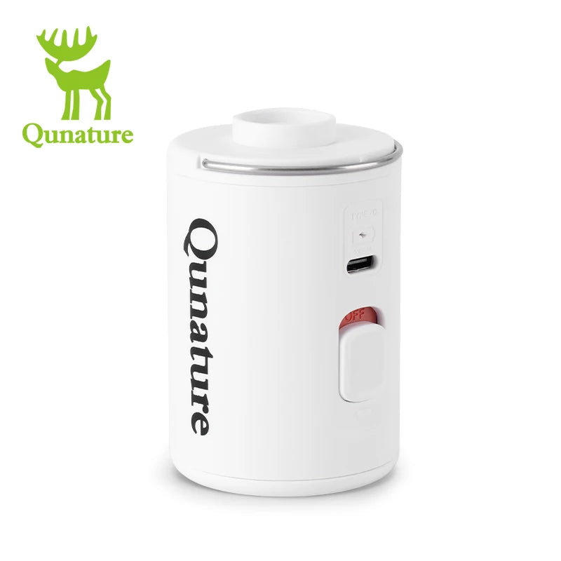 Qunature-inflador de bomba de aire eléctrica, Mini inflador de aire portátil, carga tipo C, balsa de piscina, bombas de cama de aire para acampar