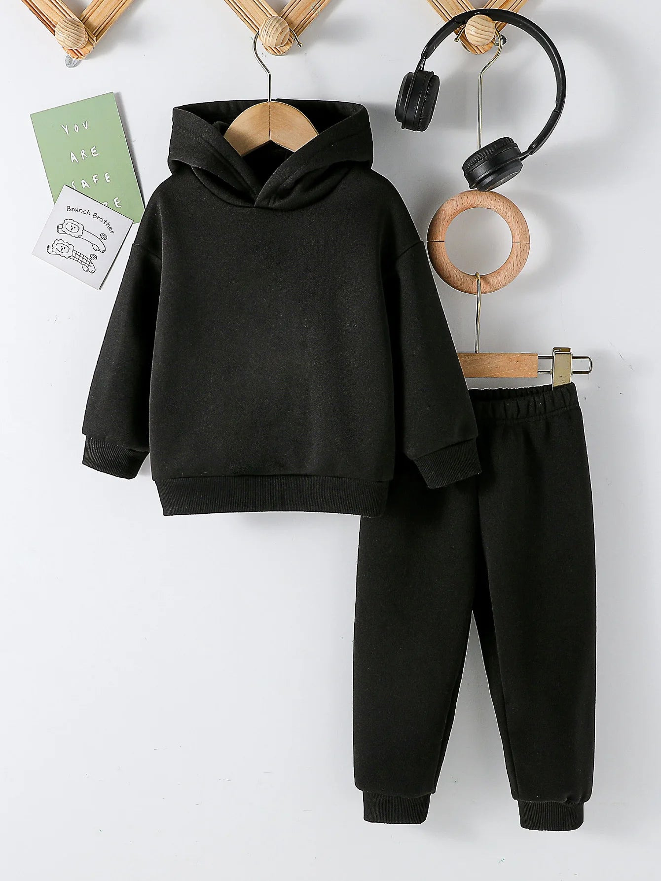 Moda para niños, 2 uds., Jersey con capucha y pantalones, trajes de 1 a 8 años, ropa deportiva informal de manga larga para niños y niñas, chándales, ropa para niños