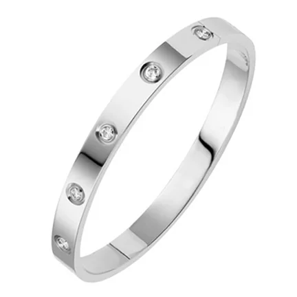 Pulseras de acero inoxidable en la mano, brazaletes de 6mm y 4mm para mujer, joyerÃa para mujer, regalos de diseñador de titanio con diamantes de imitación a la moda para mujer