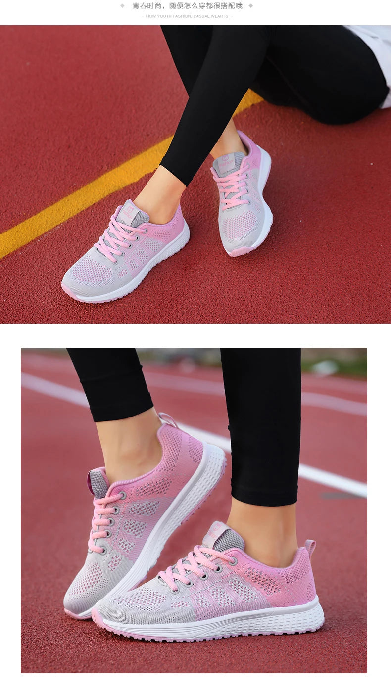2024 zapatos deportivos para mujer, zapatillas de plataforma a la moda, zapatos planos para correr para primavera e invierno para mujer