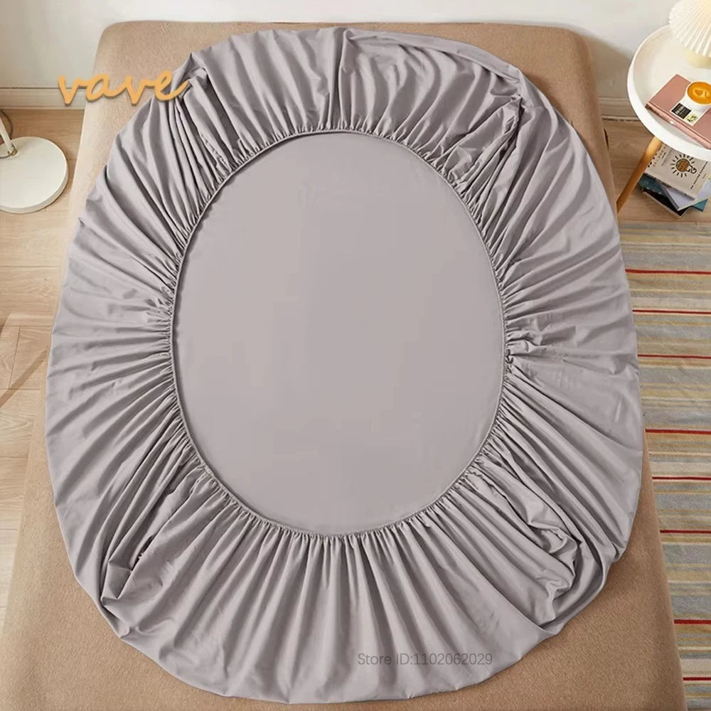 Sábana bajera de algodón de tamaño completo con bandas elásticas para camas individuales/dobles/King/Queen, protectores de funda de colcha