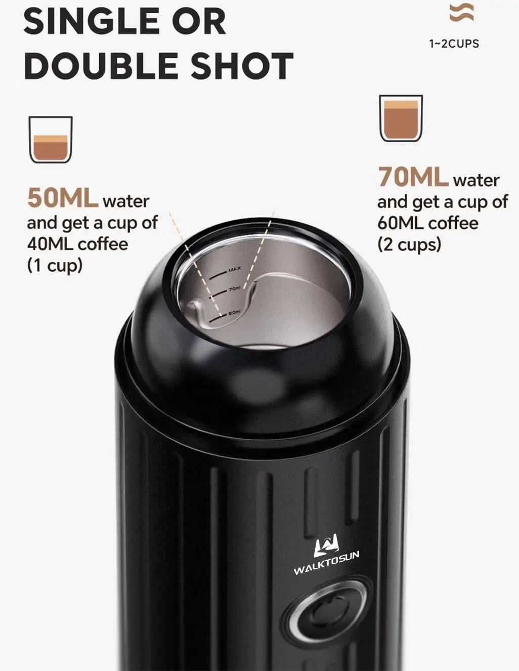 Cafetera Espresso portátil, cafetera eléctrica con autocalentamiento, alimentada por batería, presión de 19 Bar, cafetera con suelo