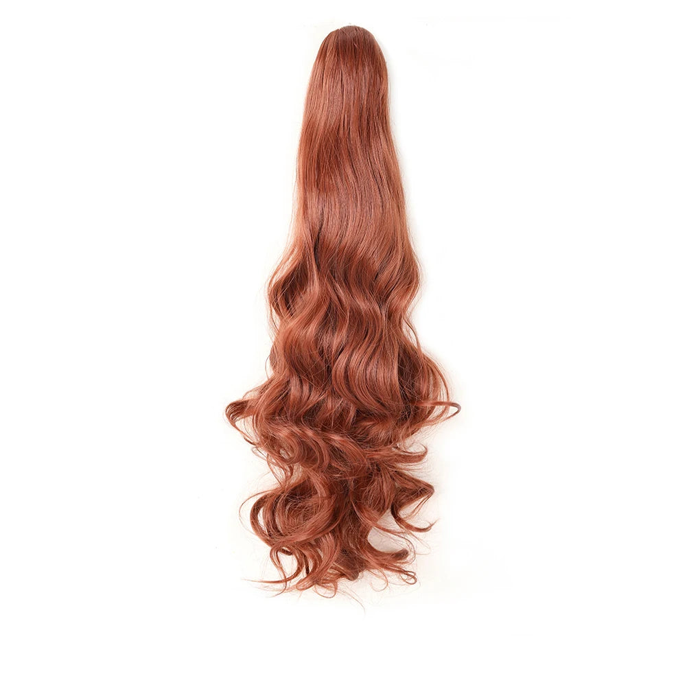 Extensión de cola de caballo, pinza sintética en postizo, extensiones de cabello de cola de caballo onduladas y rizadas, peluca larga de cola de caballo para mujer