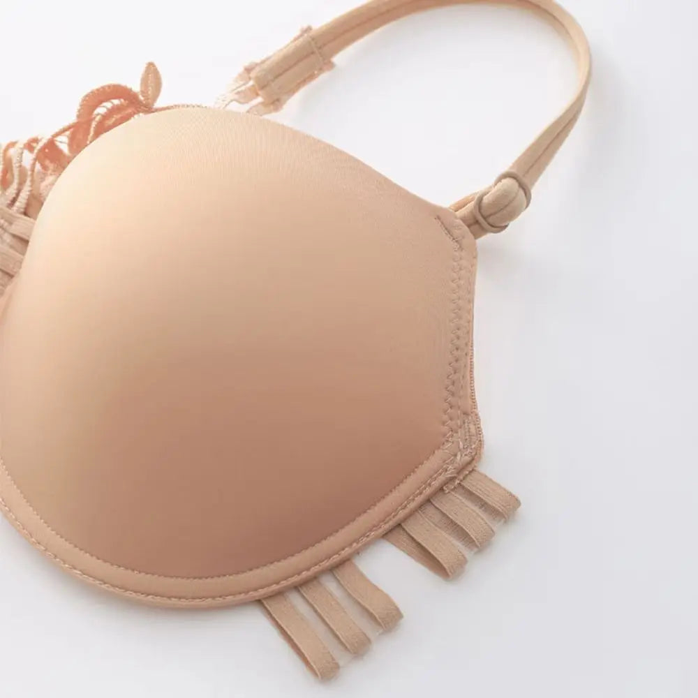 Sujetador de encaje con botón frontal a la moda para mujer, 3/4 tazas, parte de atrás bonita, sujetador sin costuras, ropa interior íntima, sujetador inalámbrico con escote en V profundo para playa