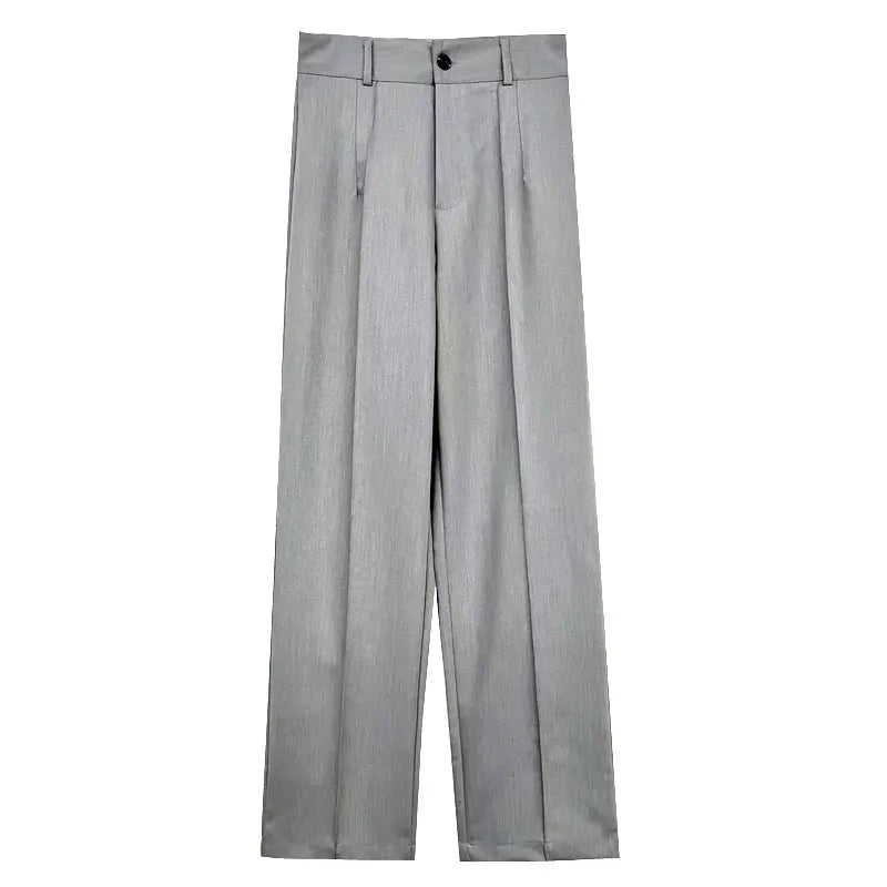 TRZA, pantalones rectos elegantes a la moda para oficina para Mujer, pantalones Vintage de cintura alta con cremallera, pantalones para Mujer