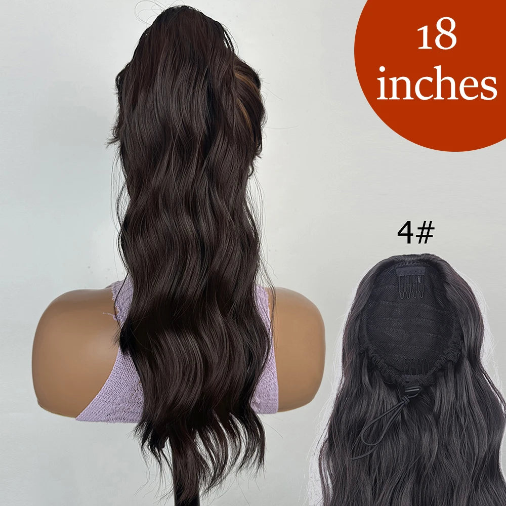 Extensiones de cabello de cola de caballo con Clip de garra larga y recta sintética, pieza de cabello de cola de caballo resistente al calor de 24 pulgadas para mujer, fiesta diaria