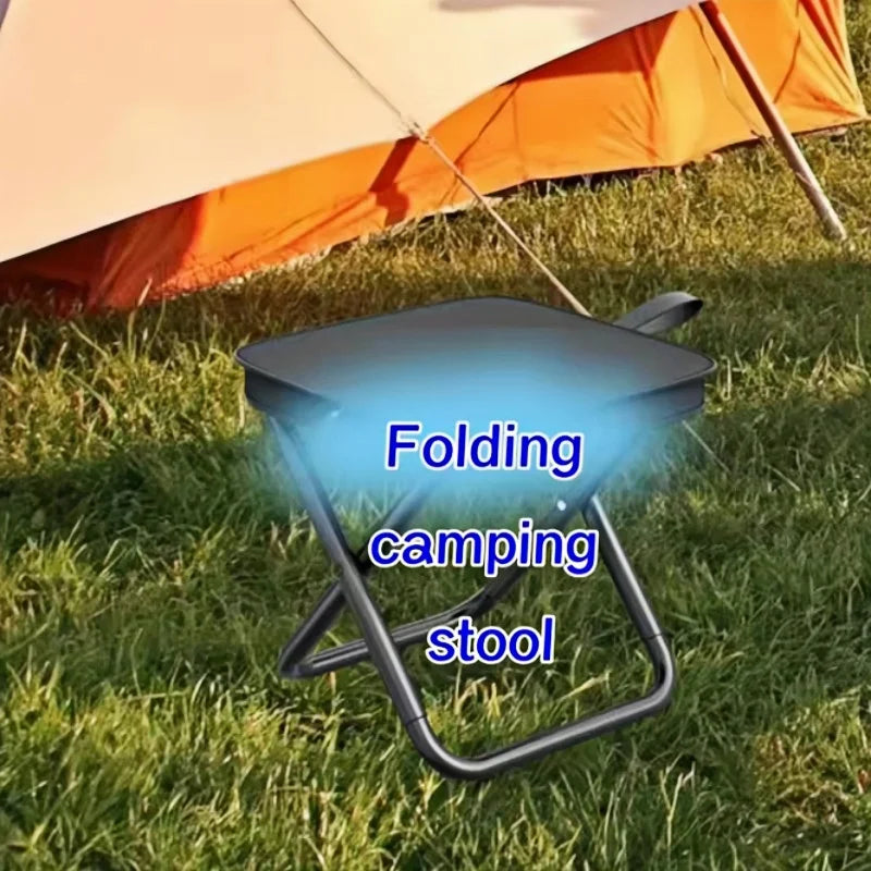 Taburete plegable portátil con cremalleras ajustables, estructura de metal duradera, silla de pesca con cremallera, silla para acampar al aire libre y senderismo
