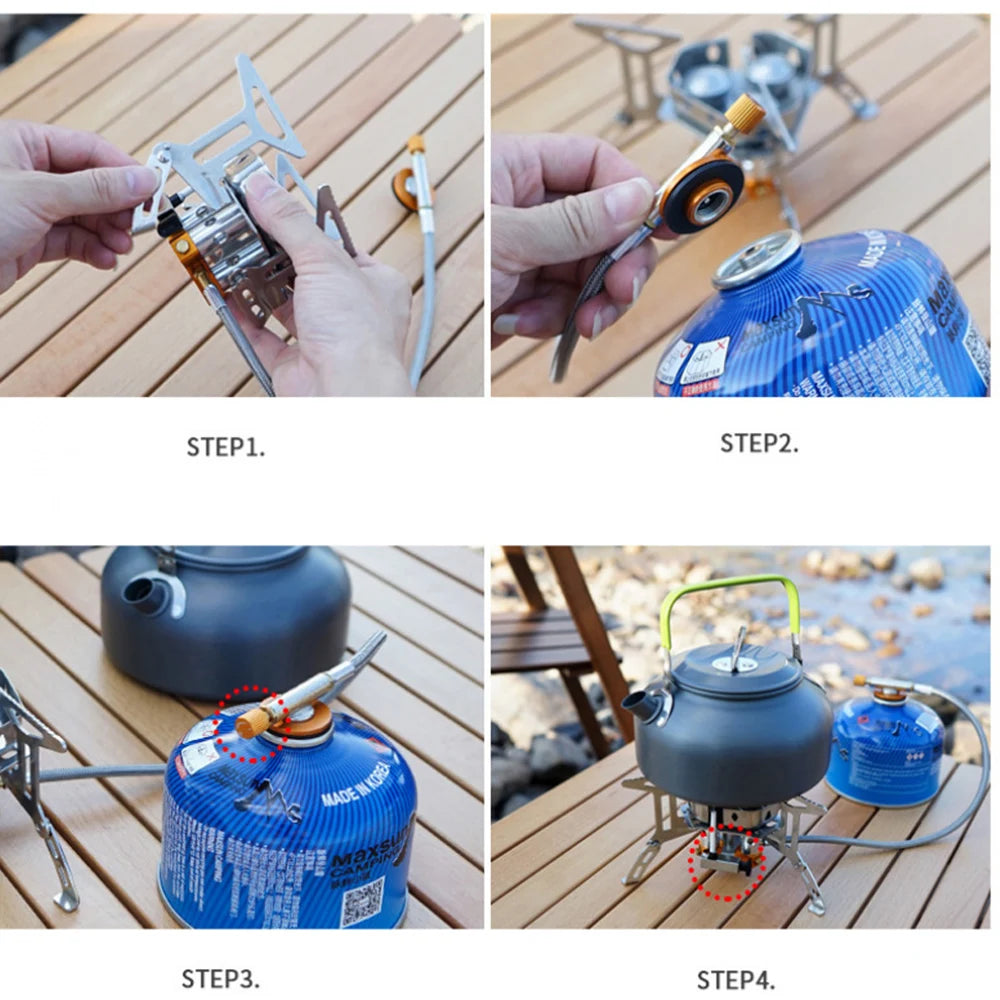 TARKA-estufa de Gas de 3 cabezales, quemadores de acampada turística, horno plegable para mochilero, 5800W, senderismo al aire libre, Picnic, barbacoa, equipo de cocina