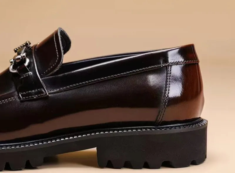 Zapatos de vestir de cuero para hombre, hebilla de calle de caballo, zapatos Oxford de alta calidad para hombre, zapatos formales para fiesta de boda y oficina, talla grande 38-48