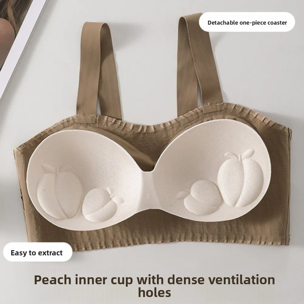 Wave Shape Wireless Deep V Bra Shockproof Anti-sagging Brassiere for Women Gathered Breasts Close-fitting Push Up Underwear