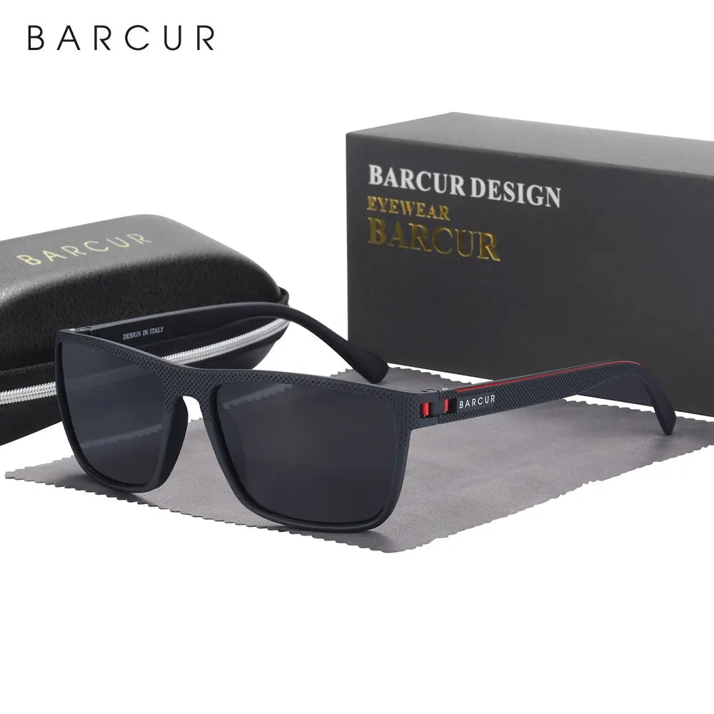 BARCUR-gafas de sol polarizadas TR90 para hombre y mujer, lentes deportivas ligeras, accesorio de protección UVAB