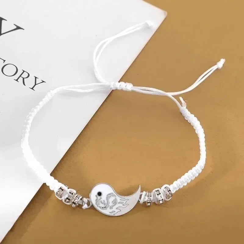 2025 figura de dragón de moda pulsera Yin Yang pareja pulseras ajustables novio novia joyerÃa de amistad del DÃa de San ValentÃn
