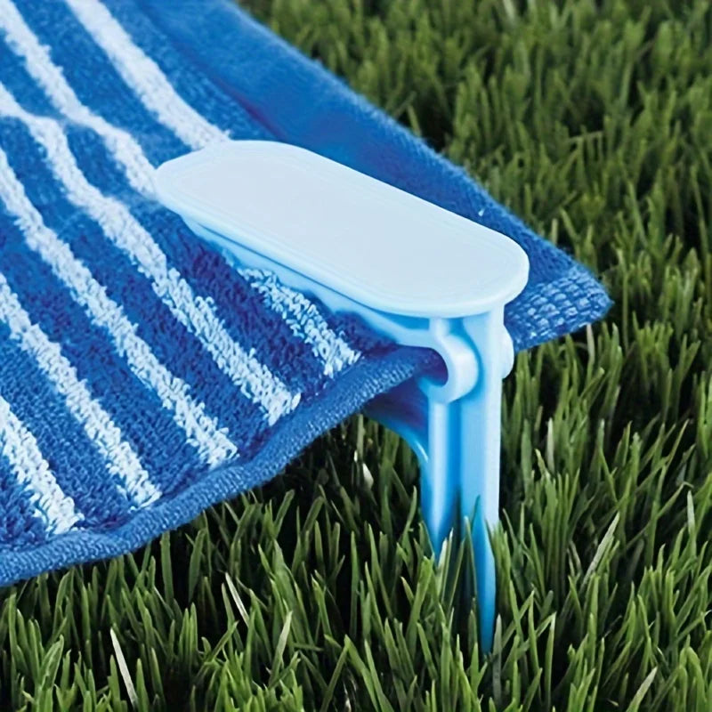 4 clips para toallas de playa al aire libre: sujetar de forma segura toallas y sábanas para acampar y viajar a la playa