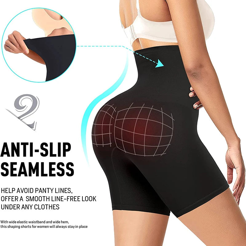 Pantalones cortos moldeadores de cintura alta para mujer, ropa moldeadora para Control de barriga, muslo, entrenador de cintura adelgazante, levantador de glúteos, bragas moldeadoras