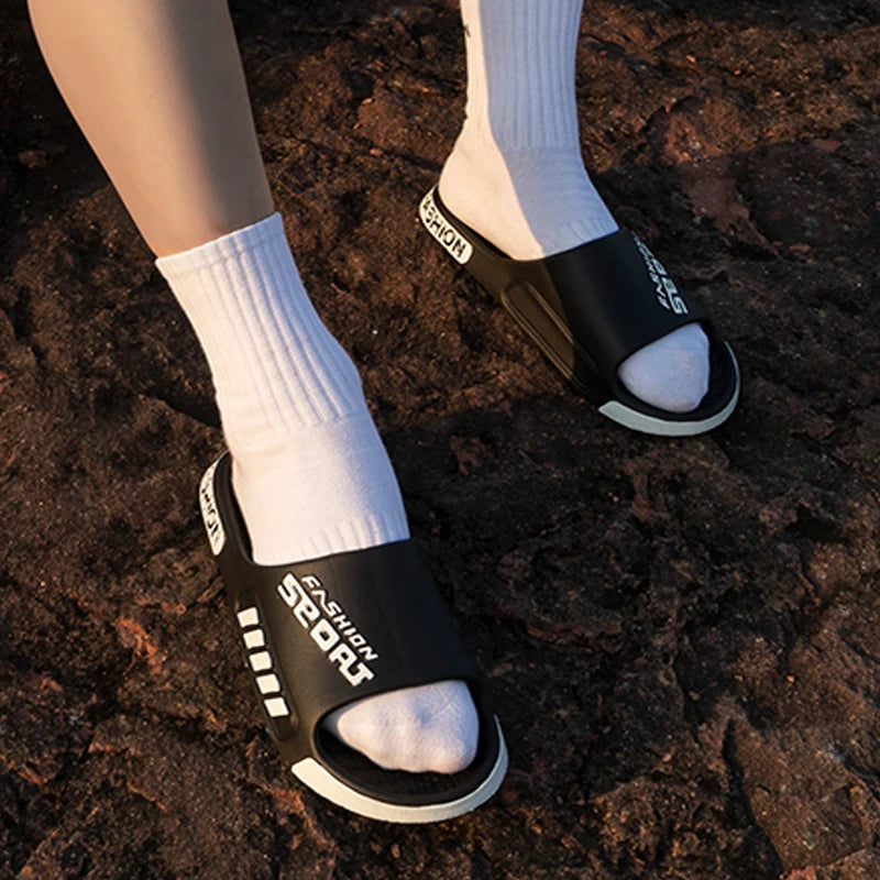 Zapatillas de hombre de talla grande 48-49, Zapatillas de casa de suela plana de verano para mujer y hombre, sandalias de tendencia con punta abierta, zapatos de playa ligeros para parejas