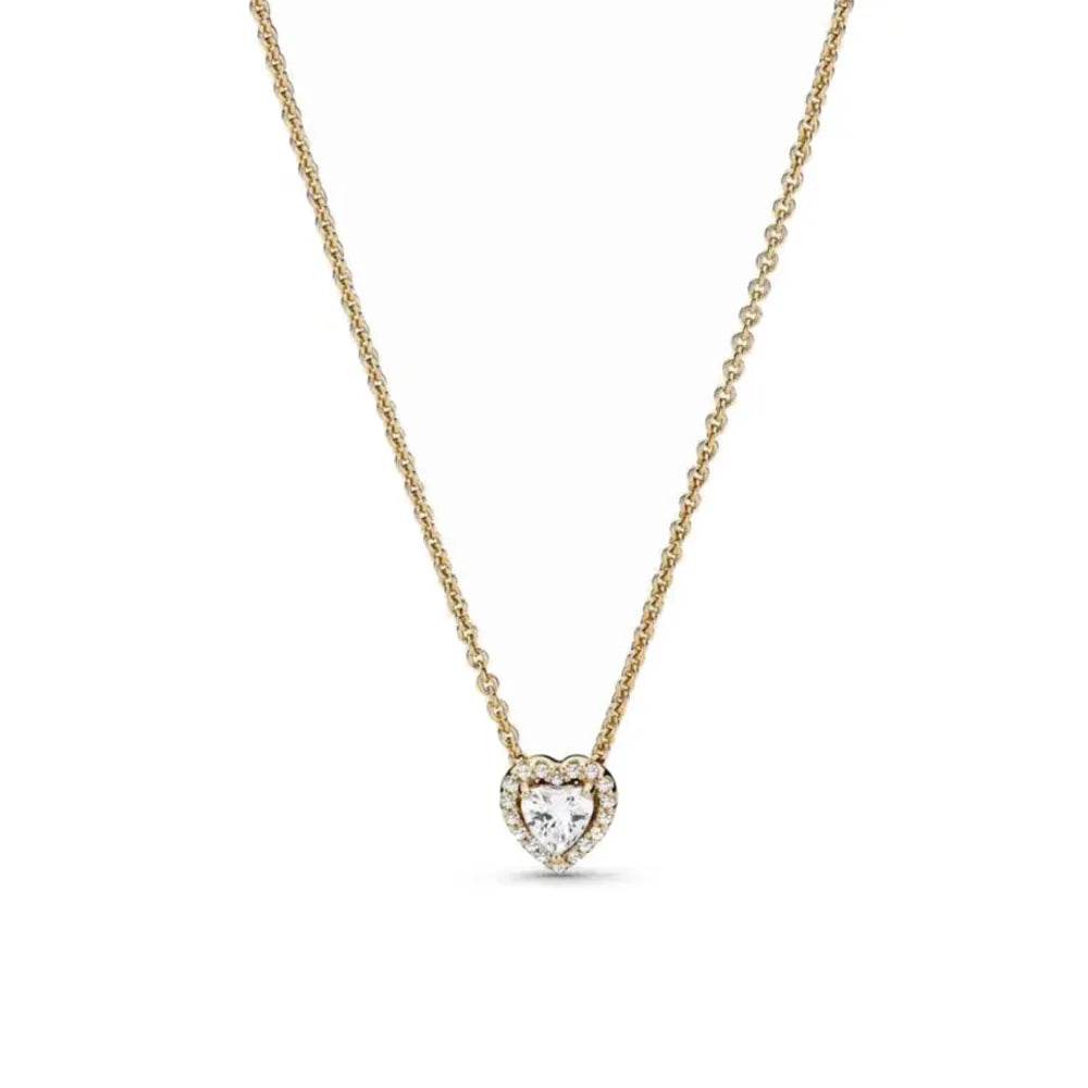 Nuevo original Plata de Ley 925 chapada brillante en forma de corazón collar pulsera mujer regalo de cumpleaños del Día de San Valentín joyería DIY