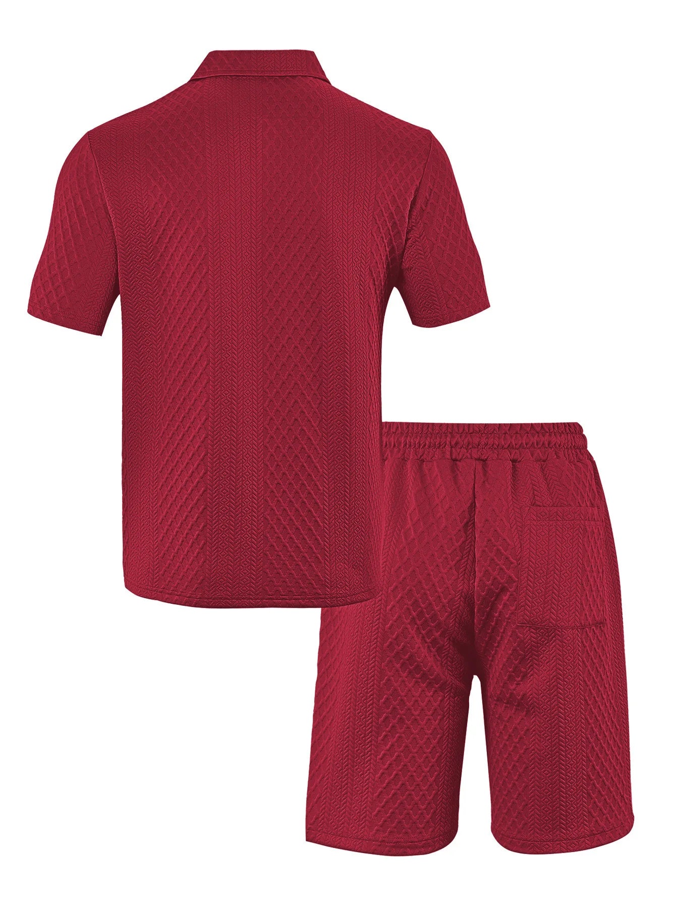 NOVEDAD DE VERANO 20225, Polo deportivo informal para hombre con solapa, camisa y pantalones cortos de manga corta para hombre, traje con textura Jacquard