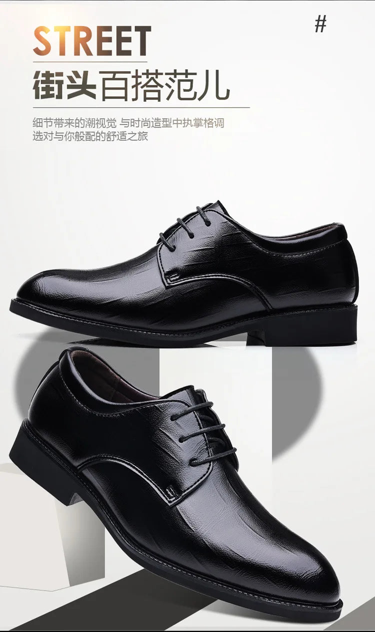 Zapatos de vestir de cuero para hombre, zapatos formales sociales para hombre, zapatos informales de negocios con punta estrecha, zapatos de diseñador de fiesta de lujo para hombre
