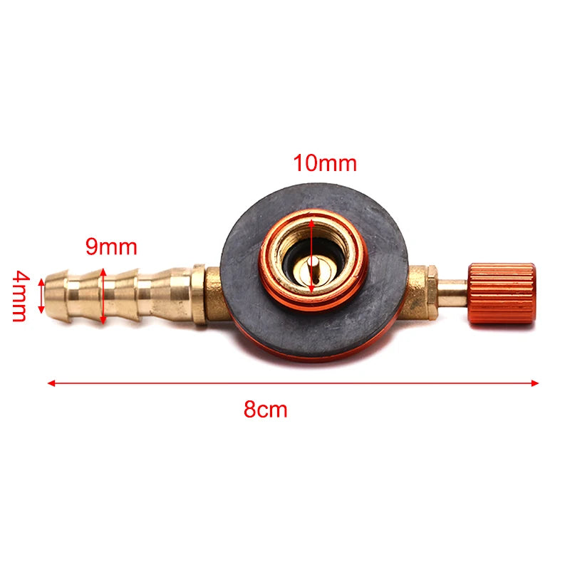 Válvula reguladora de estufa de Gas para acampar al aire libre, interruptor seguro, carga, adaptador de válvula inflable para tanque plano, cilindro licuado
