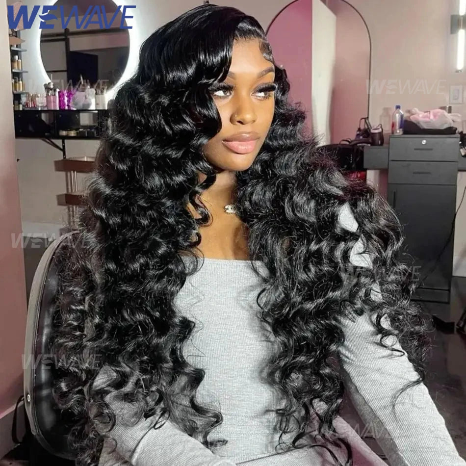 Peluca Frontal de onda profunda suelta de 30 pulgadas, cabello humano 13x4, peluca con malla Frontal rizada, pelucas de agua de encaje HD transparente, densidad 180 brasileña
