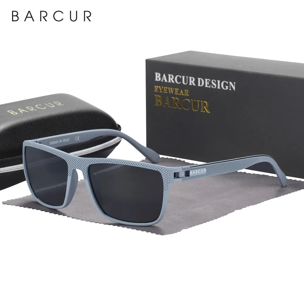 BARCUR-gafas de sol polarizadas TR90 para hombre y mujer, lentes deportivas ligeras, accesorio de protección UVAB