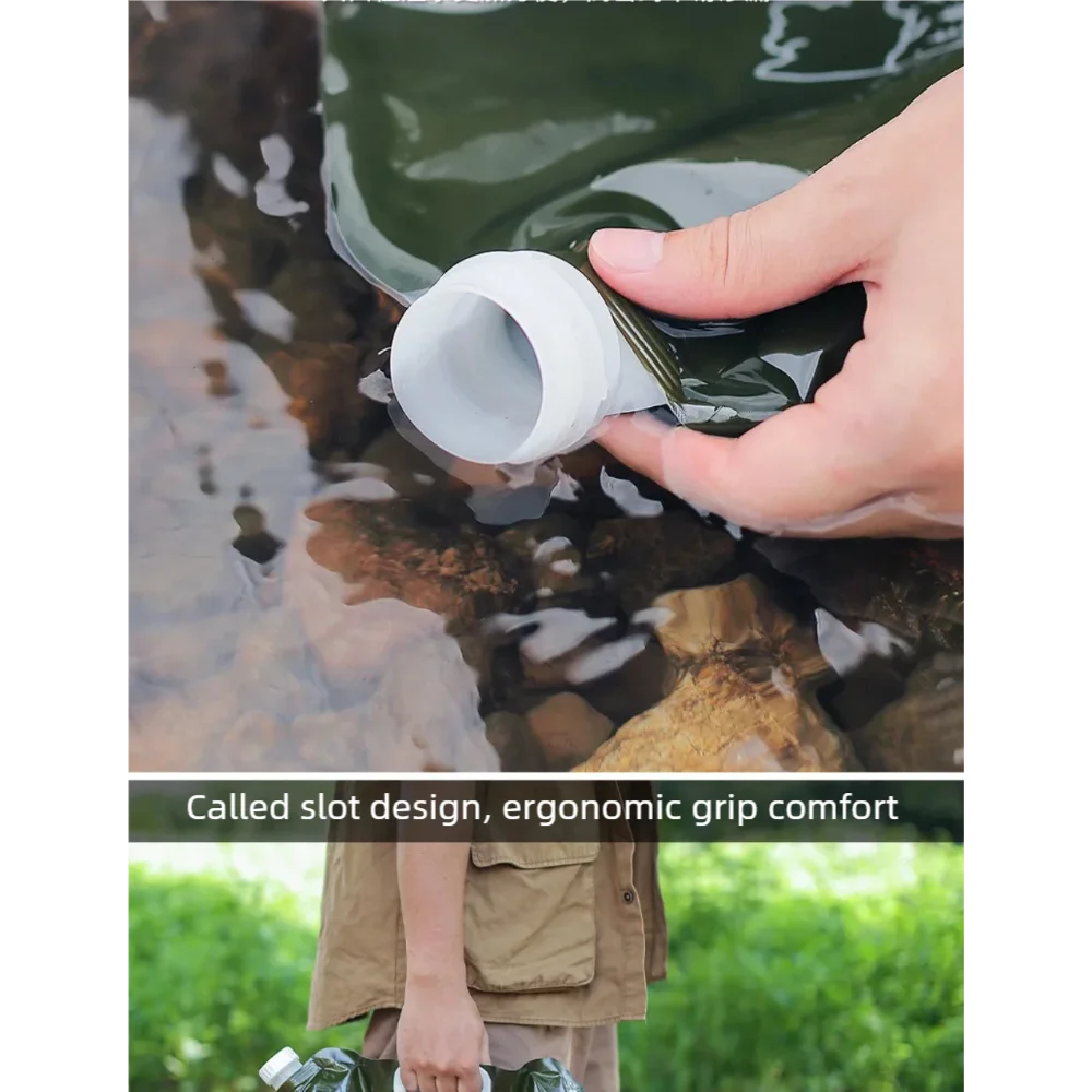 TARKA-bolsa de agua plegable para acampar, 7,5l, bolsa de agua portátil para exteriores, jarra de agua, cubo de agua con válvula de agua para Picnic, campamento y escalada