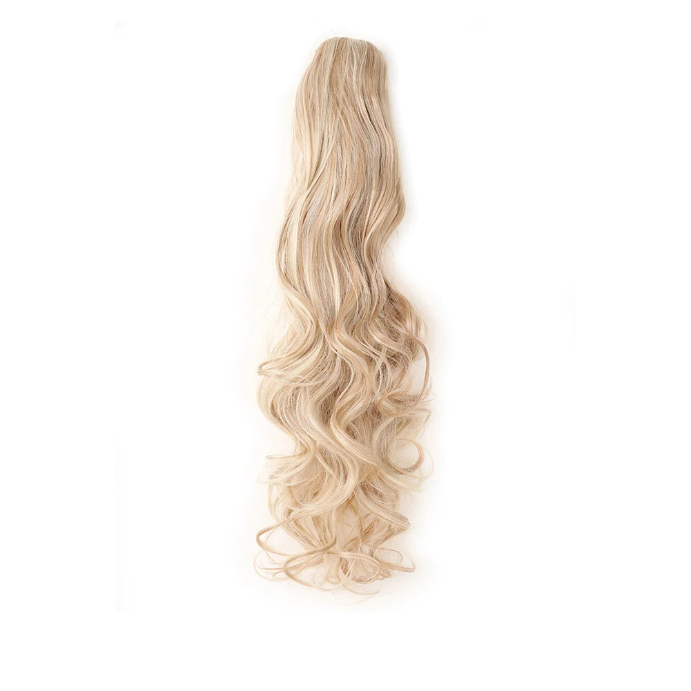 Extensión de cola de caballo, pinza sintética en postizo, extensiones de cabello de cola de caballo onduladas y rizadas, peluca larga de cola de caballo para mujer