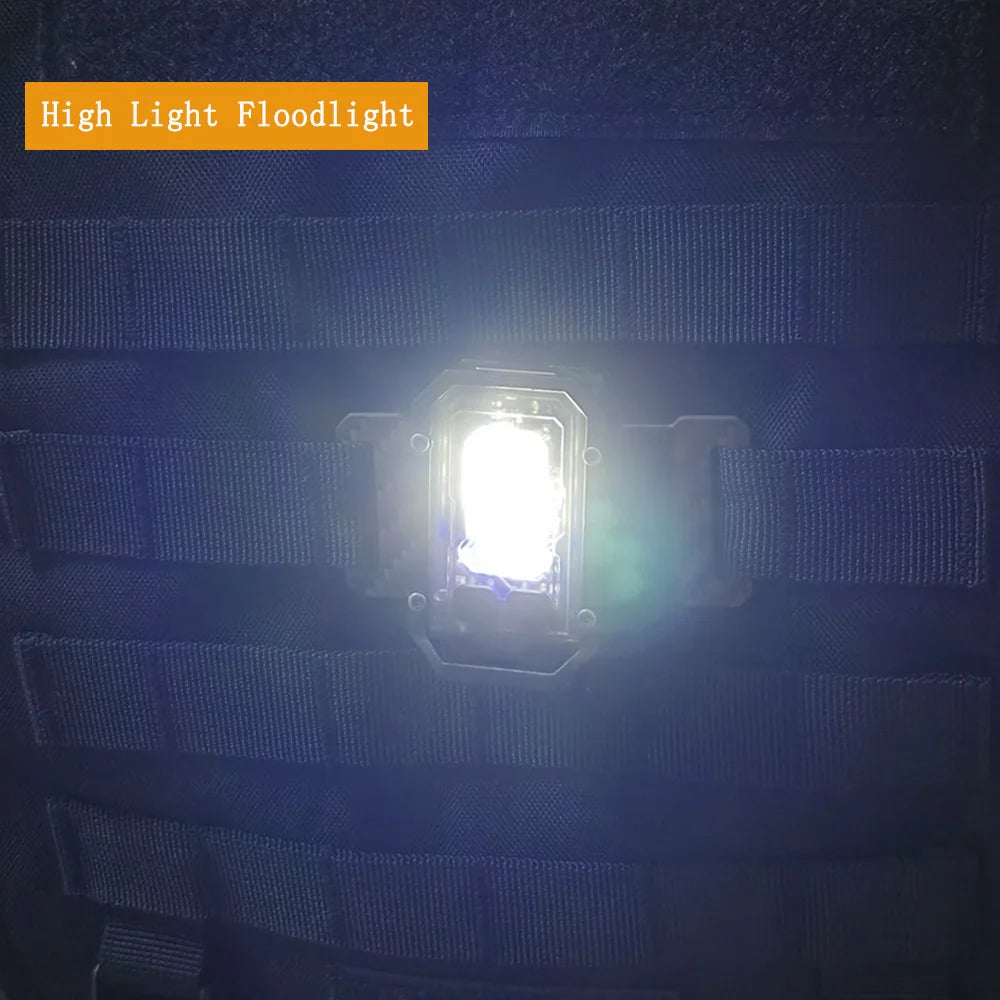 Linterna táctica EDC portátil Mini luz o placa de bucle de gancho Camping senderismo luz intermitente de seguridad para correa de mochila de 25mm