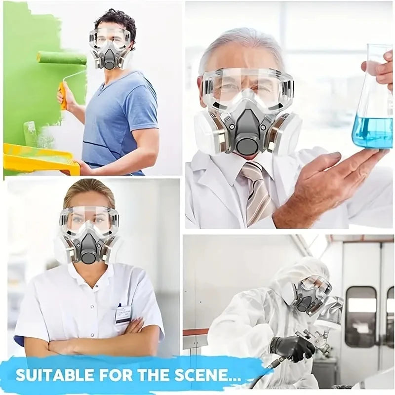 Respirador de Gas 7 en 1/16 en 1, máscara de media cara para pintura, pulverización, Vapor orgánico, filtro de Gas quÃÂmico, seguridad en el trabajo, 6200