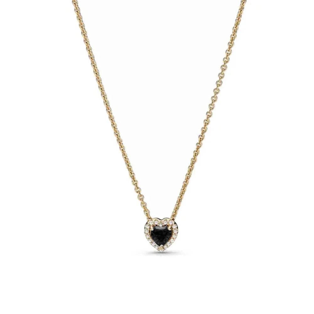 Nuevo original Plata de Ley 925 chapada brillante en forma de corazón collar pulsera mujer regalo de cumpleaños del Día de San Valentín joyería DIY