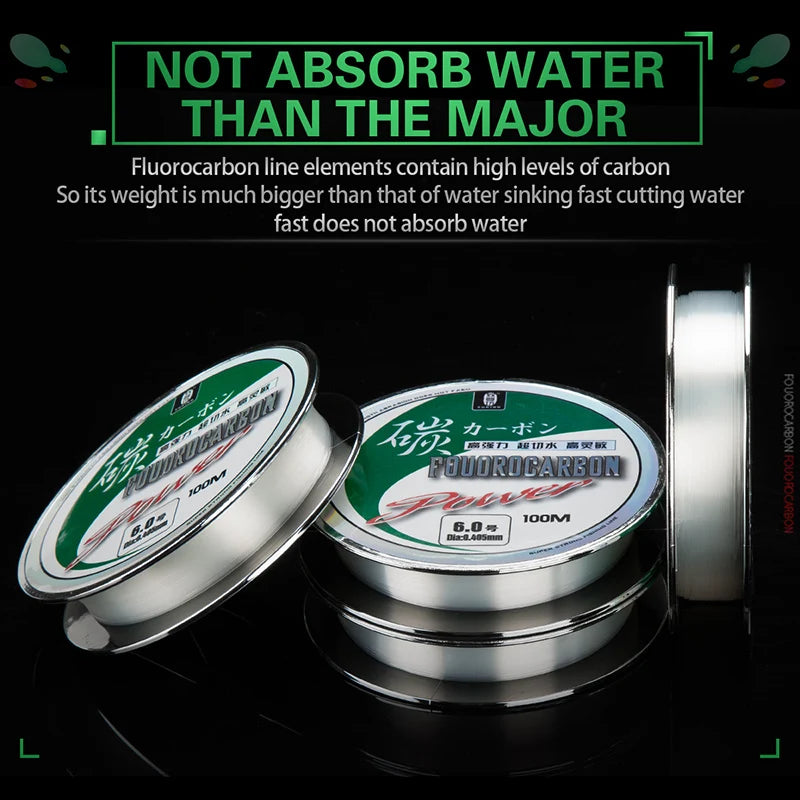 ZUKIBO fluorocarbono 100â„… japón,pesca accesorios mar,pesca surfcasting50M100M lÃnea de pesca de fluorocarbono lÃnea de fibra de carbono importada japonesa 1-25kg lÃnea de hundimiento de monofilamento pesca
