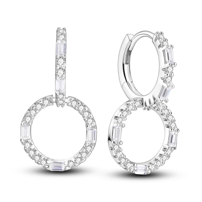 Orstarry-pendientes circulares de Plata de Ley 925 con forma de gota para mujer, aretes colgantes, joyería versátil para fiesta, regalos
