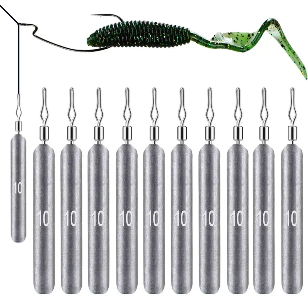 10 unids/lote, plomos de peso para pesca, 3,5g, 5g, 7g, 10g, 14g, cebo suave, accesorios para aparejos de pesca de lubina, conector de gancho de plomos de lÃnea